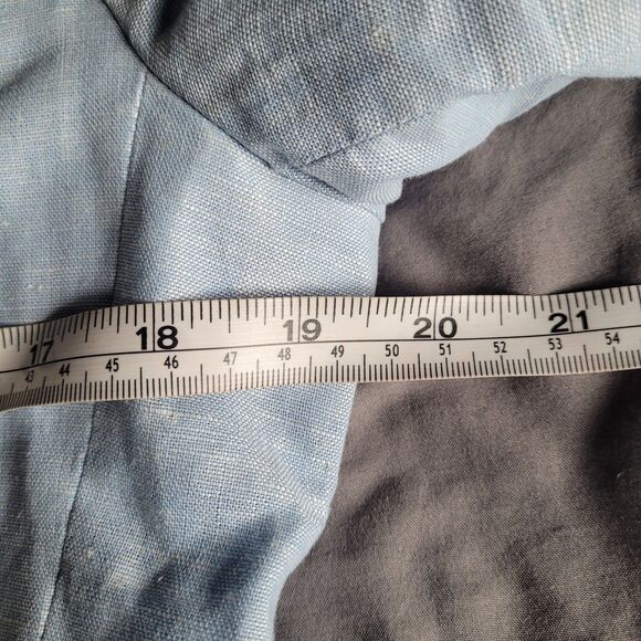 Gap Womens Linen Blend Blazer Size 8 Light Blue One Button Single Breasted Nwt - Picture 4 of 9